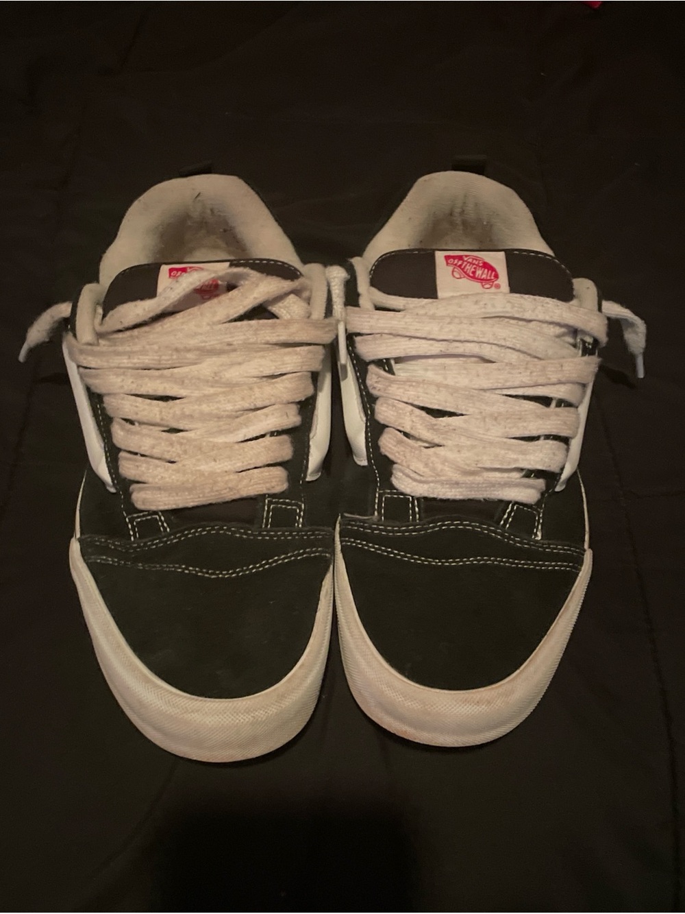 Vans Black and White Low-Top Skate Sneakers